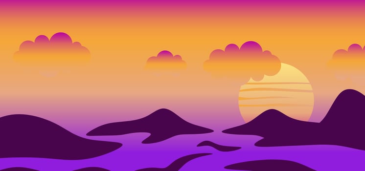 Sunset Background Vector Ilustration