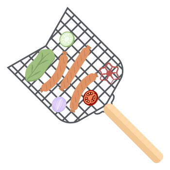 Delicious Grilled Sausages on an Iron Grill png