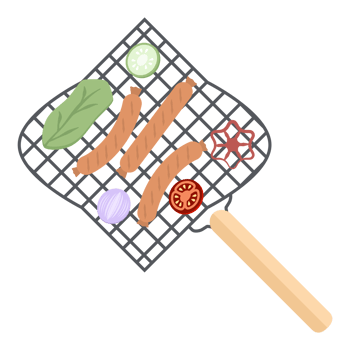 Delicious Grilled Sausages on an Iron Grill png