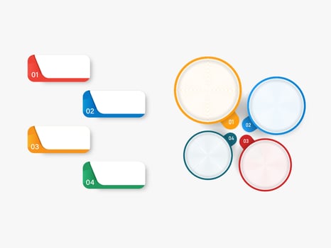 Colorful Four Options With Copy Space On White Background For Infographic Concept. vector