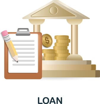 Loan icon. 3d illustration from business training collection. Creative Loan 3d icon for web design, templates, infographics and more vector