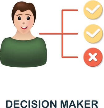 Decision Maker icon. 3d illustration from corporate development collection. Creative Decision Maker 3d icon for web design, templates, infographics and more vector