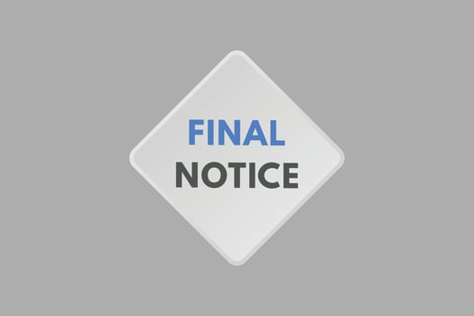 Final Notice text Button. Final Notice Sign Icon Label Sticker Web Buttons vector