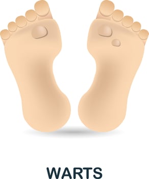 Warts icon. 3d illustration from deseases collection. Creative Warts 3d icon for web design, templates, infographics and more vector