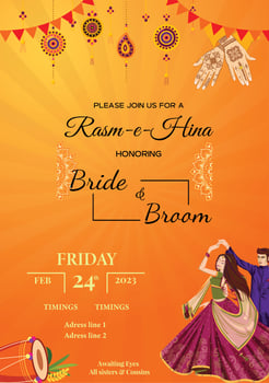 Mehndi Card Design vector