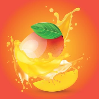 vector art Mango wth splash
