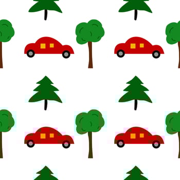 car pattern with tree vector