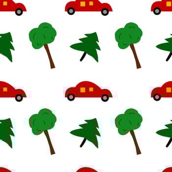 car pattern with tree vector