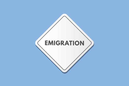 Emigration text Button. Emigration Sign Icon Label Sticker Web Buttons vector
