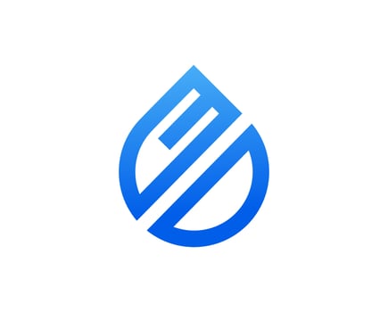 Water drop logo with MD letter.MD letter water drop logo.Blue water drop MD letter logo.MD letter logo with water drop vector