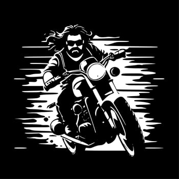 Biker, Minimalist and Simple Silhouette - Vector illustration