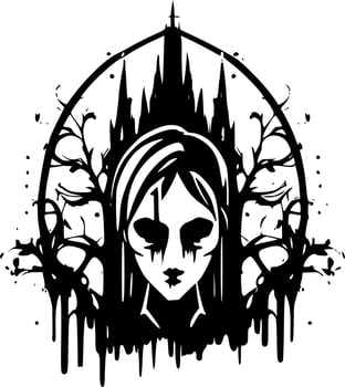 Gothic, Black and White Vector illustration