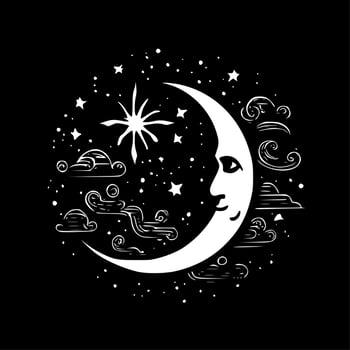 Celestial, Minimalist and Simple Silhouette - Vector illustration