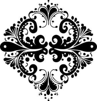 Lace - Black and White Isolated Icon - Vector illustration