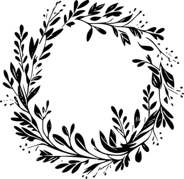 Wreath - Minimalist and Flat Logo - Vector illustration