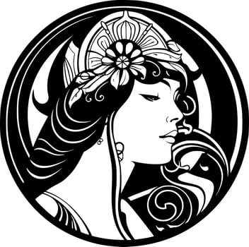 Art Nouveau, Minimalist and Simple Silhouette - Vector illustration