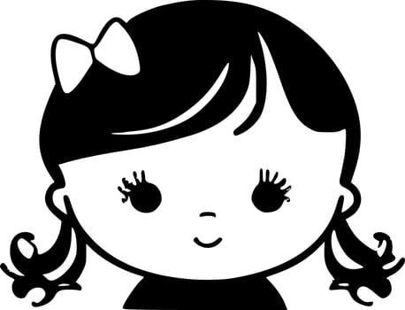 Baby Girl, Minimalist and Simple Silhouette - Vector illustration