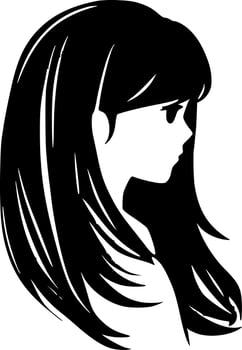 Girl - Minimalist and Flat Logo - Vector illustration