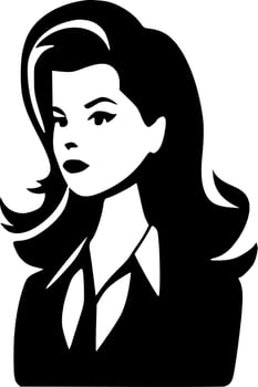 Girl Boss, Black and White Vector illustration