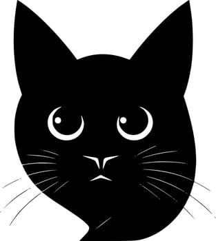 Black Cat - Minimalist and Flat Logo - Vector illustration
