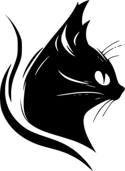 Cat - Black and White Isolated Icon - Vector illustration