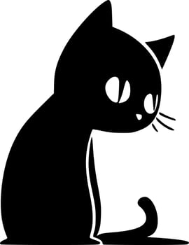 Cat, Black and White Vector illustration