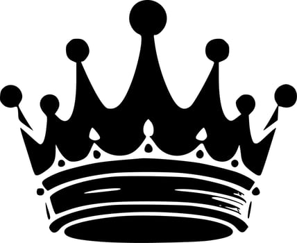 Crown, Black and White Vector illustration