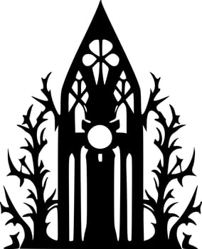 Gothic, Black and White Vector illustration