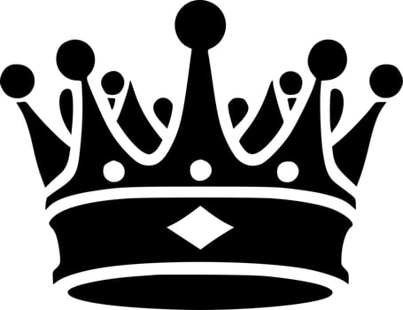 Crown, Black and White Vector illustration