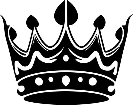 Crown, Black and White Vector illustration