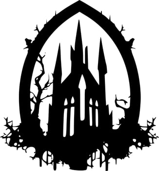 Gothic, Minimalist and Simple Silhouette - Vector illustration