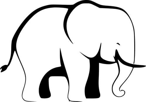 Elephant - Minimalist and Flat Logo - Vector illustration