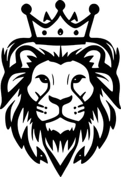 Lion's Crown - Black and White Isolated Icon - Vector illustration
