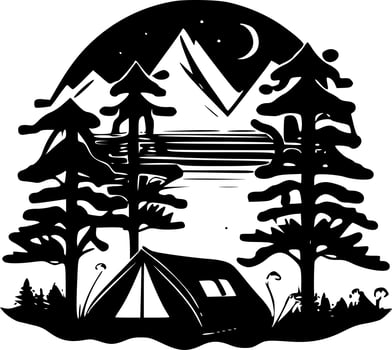 Camping - Minimalist and Flat Logo - Vector illustration