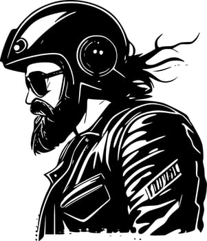 Biker, Minimalist and Simple Silhouette - Vector illustration