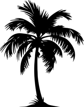 Palm Tree, Black and White Vector illustration