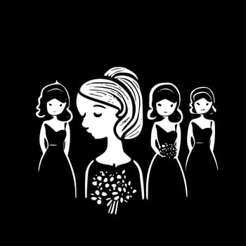 Bridesmaid, Minimalist and Simple Silhouette - Vector illustration