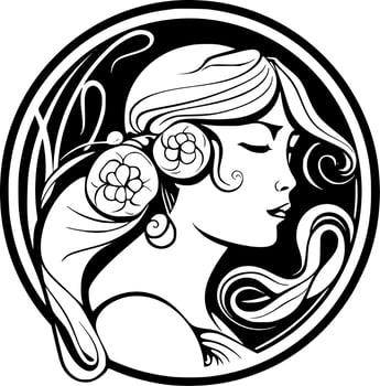 Art Nouveau, Minimalist and Simple Silhouette - Vector illustration