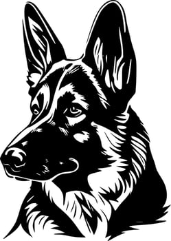German Shepherd - Minimalist and Flat Logo - Vector illustration