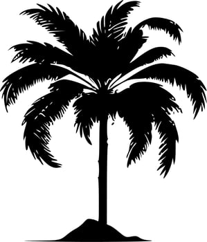 Palm Tree, Black and White Vector illustration