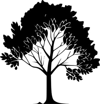 Tree, Black and White Vector illustration