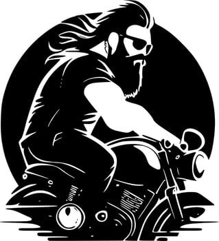 Biker - Minimalist and Flat Logo - Vector illustration