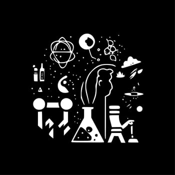 Science - Black and White Isolated Icon - Vector illustration