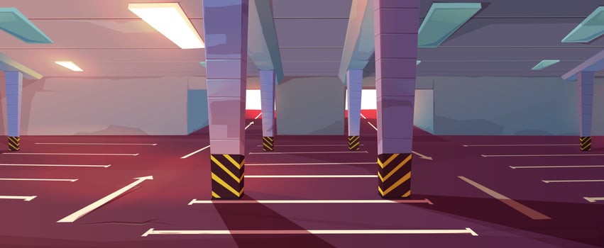 Vector cartoon underground car parking