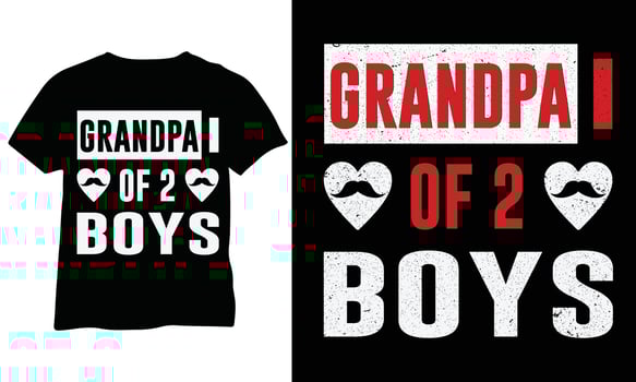 Grandpa of 2 Boys Shirt Vector Design