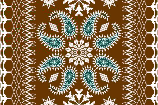 Ethnic Figure aztec embroidery style. Geometric ikat oriental traditional art pattern.Design for ethnic background,wallpaper,fashion,clothing,wrapping,fabric,element,sarong,graphic,vector illustration vector