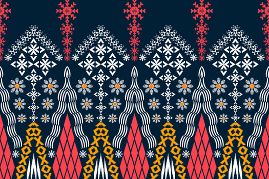 Ethnic Figure aztec embroidery style. Geometric ikat oriental traditional art pattern.Design for ethnic background,wallpaper,fashion,clothing,wrapping,fabric,element,sarong,graphic,vector illustration vector