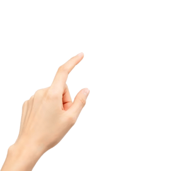 hand pointing upwards on isolated transparant background png