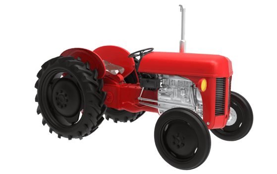 photo Red tractor on Transparent background png