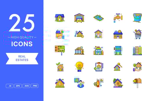 Vector set of Real Estates icons